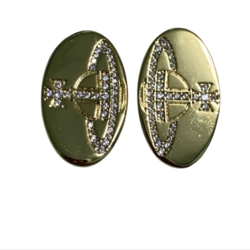Vivienne Westwood Mini Bas Relief Earrings In Dustbag - Picture 9 of 9